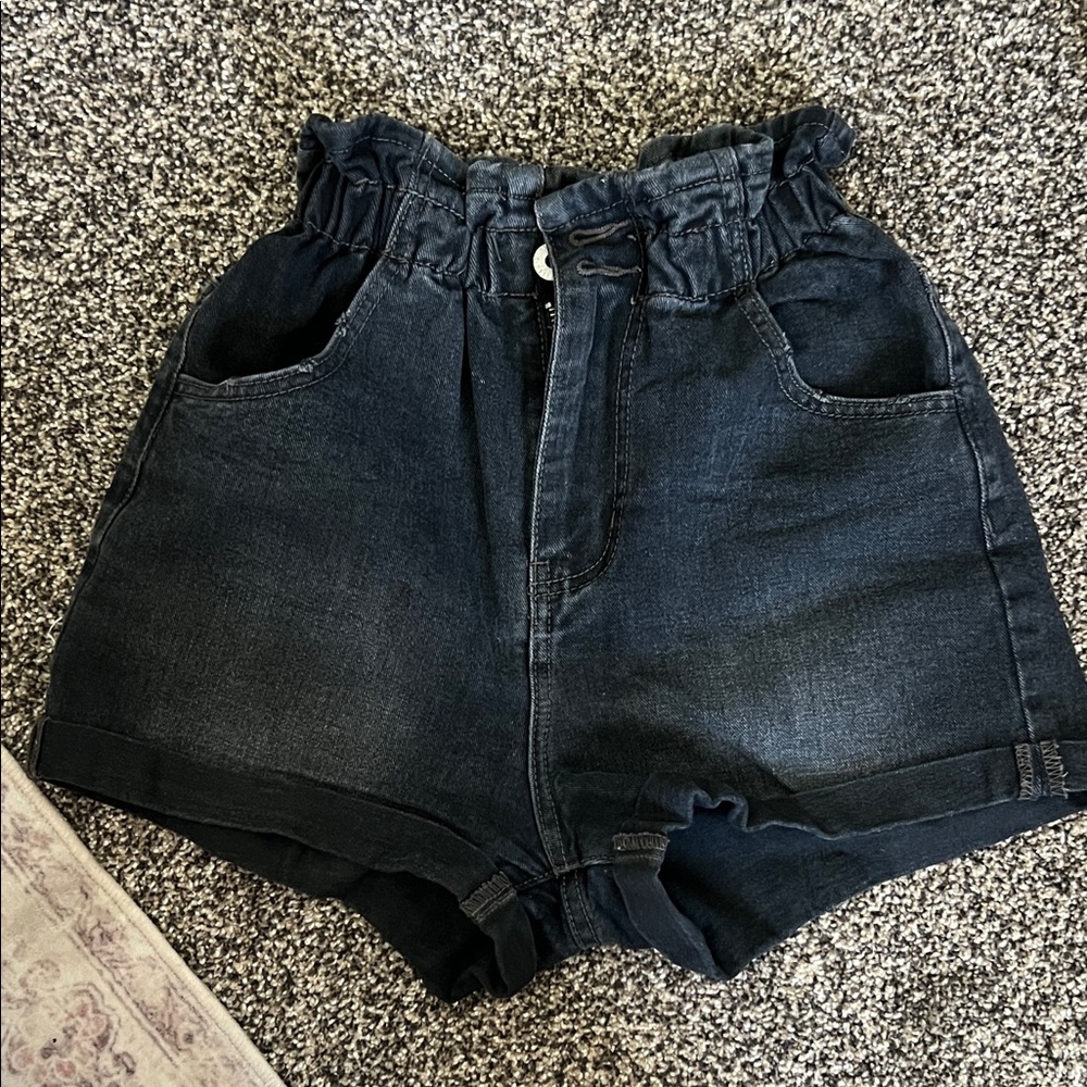 Cotton On High Waist Black Denim Shorts